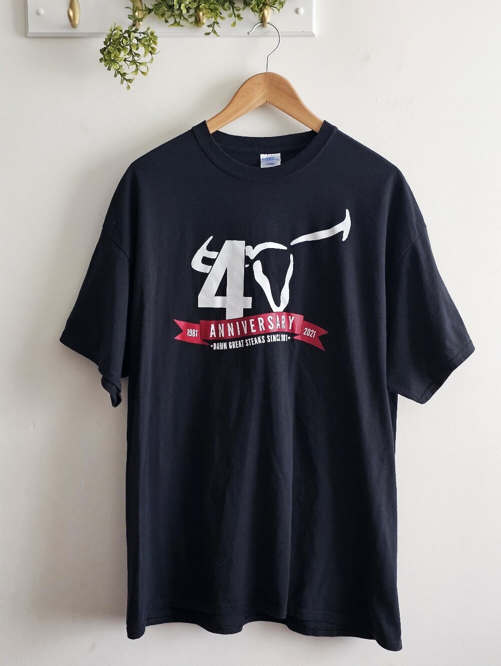 LongHorn Steakhouse 40th Anniversary T-Shirt Black Graphic Tee XL Restaurant